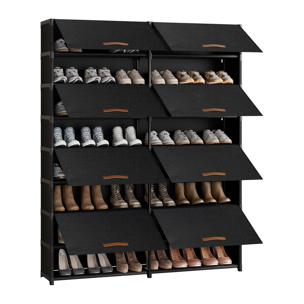 2 by 9 Tier Shoe Cabinet, 54-Pair Storage for Closet,Black