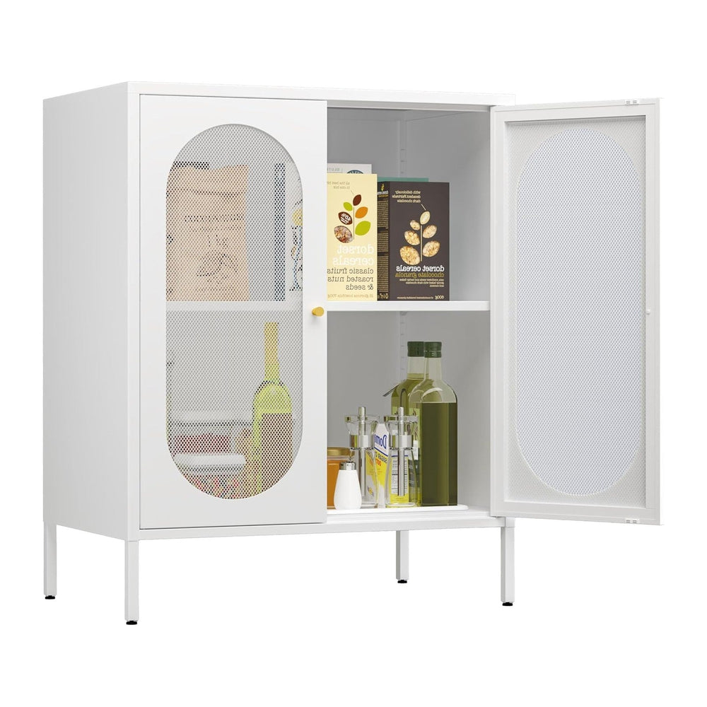 2 Door Accent Cabinet,Metal Storage Cabinet with Adjustable Shelf,Buffet Side...