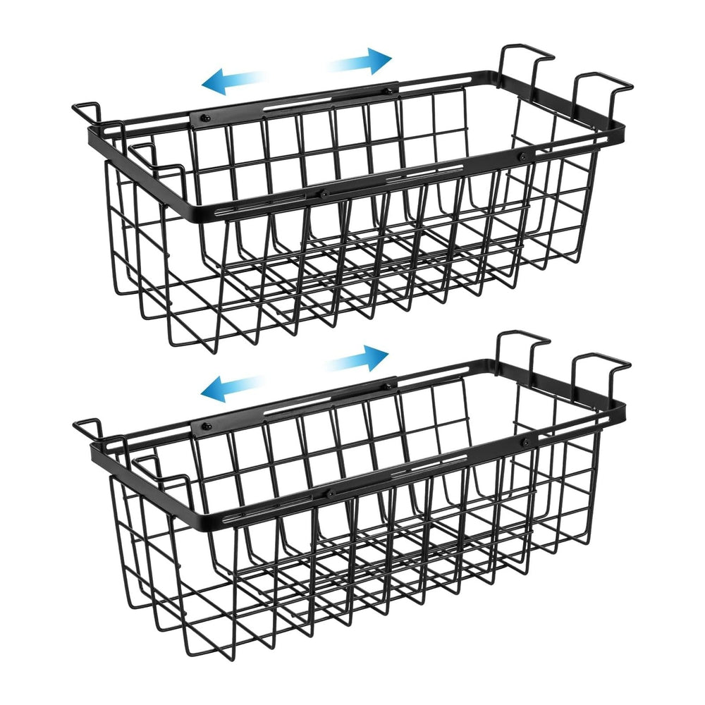 2 Pack Expandable Freezer Organizer Bins, Adjustable Wire Baskets for Chest F...
