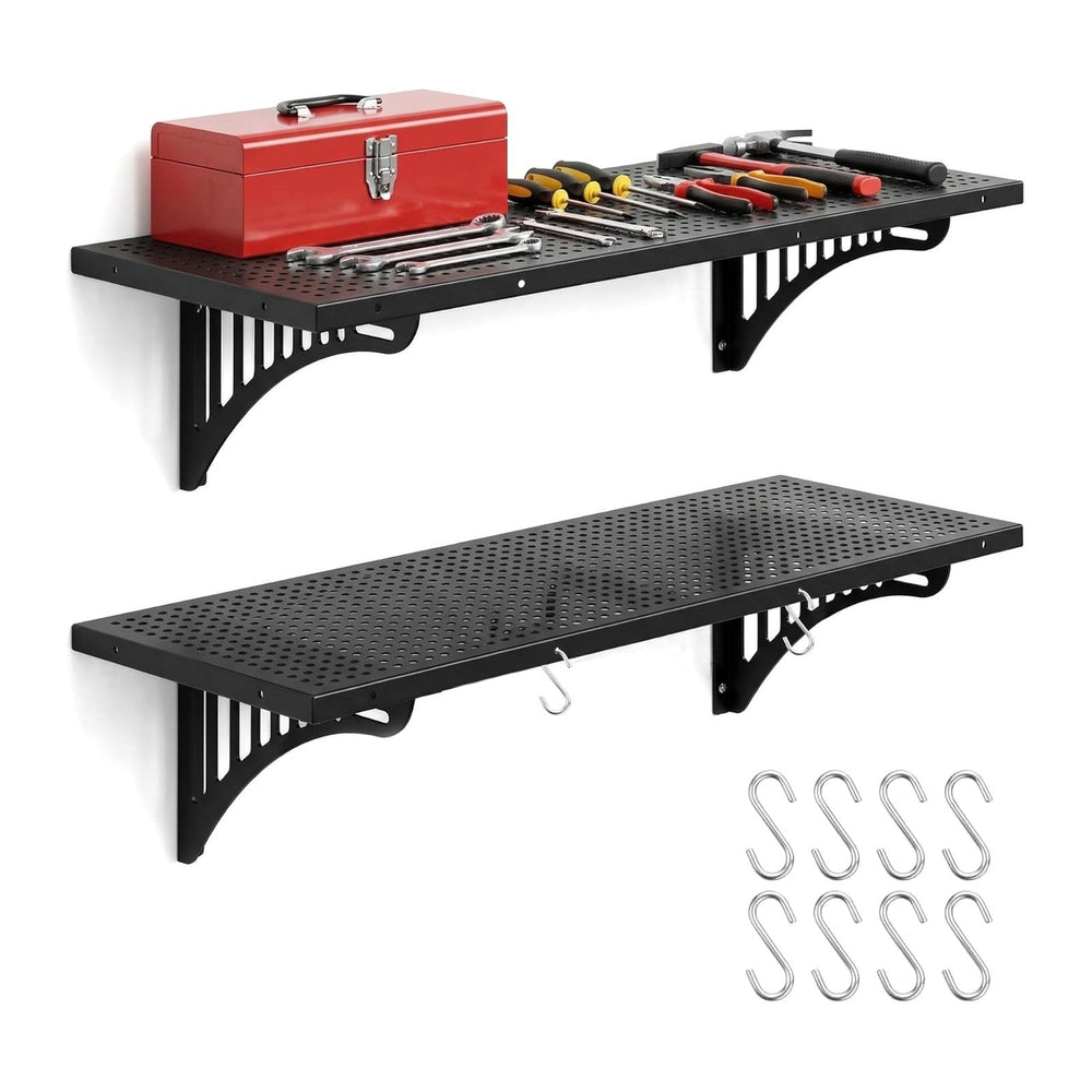 2 Pack Heavy Duty Garage Wall Shelving 45.3 x 16.5 Inch