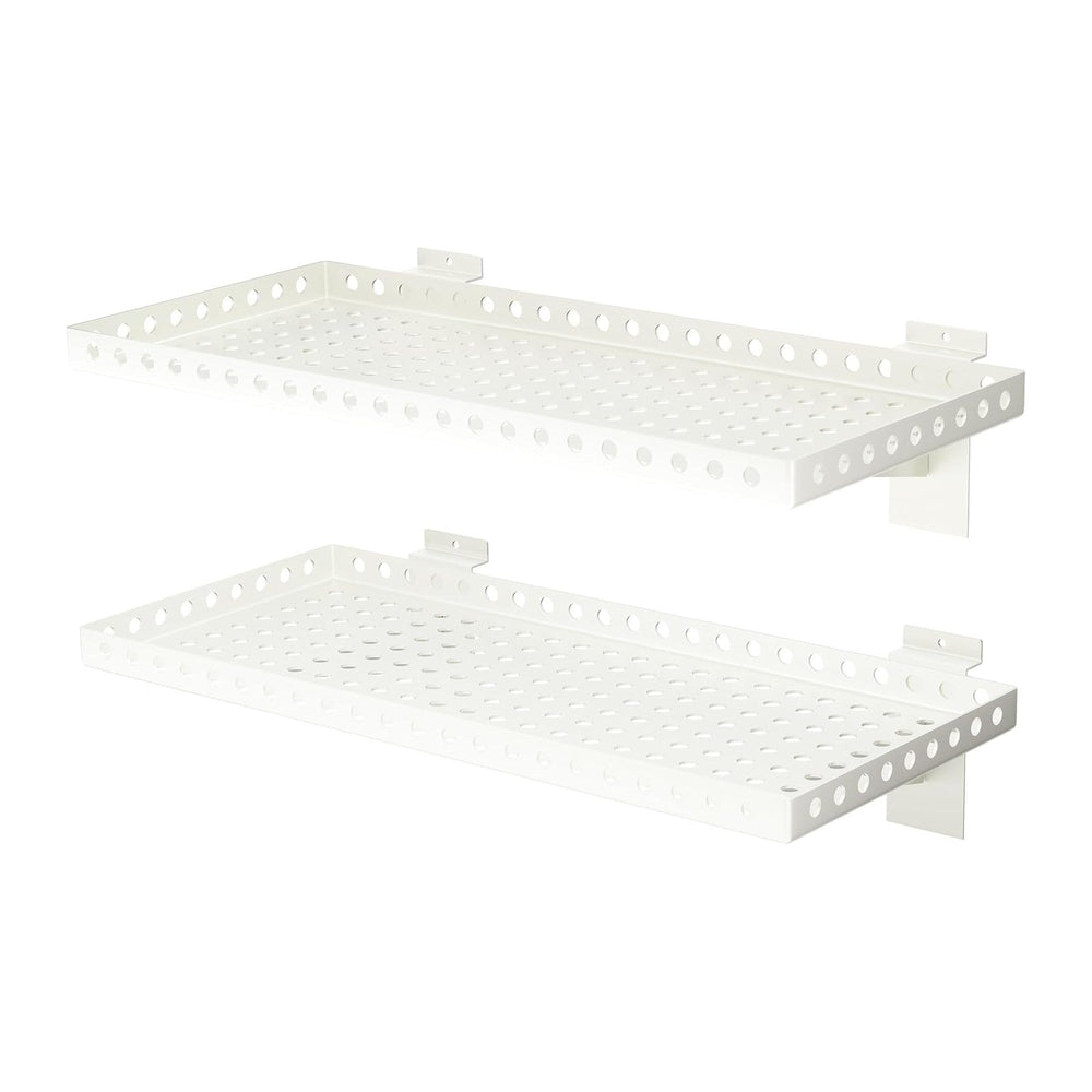 2 Pack Heavy Duty Slatwall Shelves 10 X 24 Inch, White
