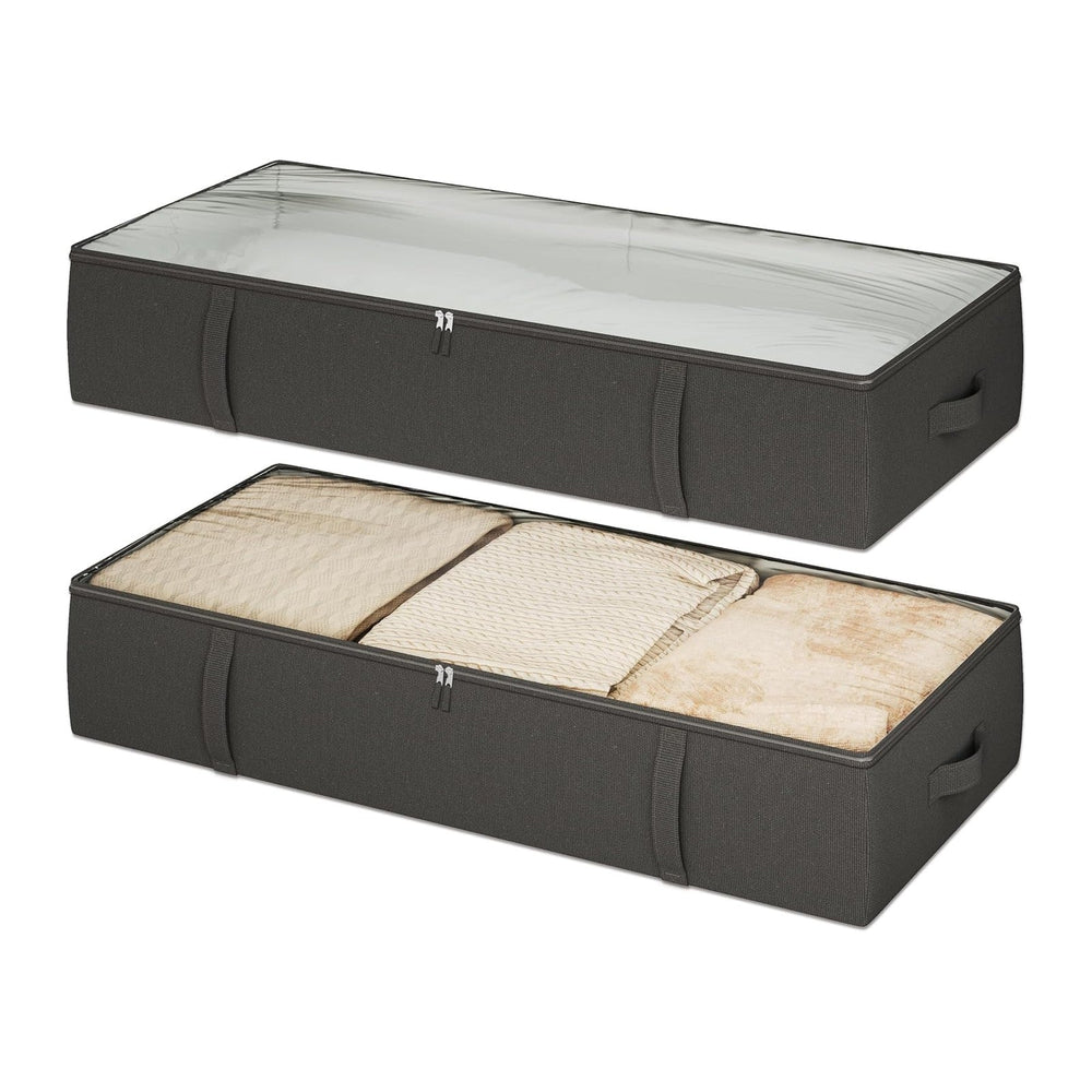 2-Pack Under Bed Storage Containers, 8 Inches Tall Underbed Clothes Storage