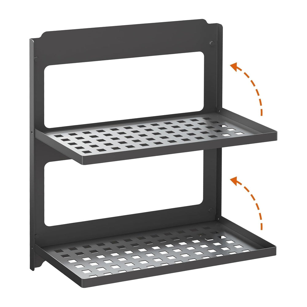 2-Tier Folding Metal Shelf Wall Mounted | Small Foldable Wall Shelf | Dorp Do...