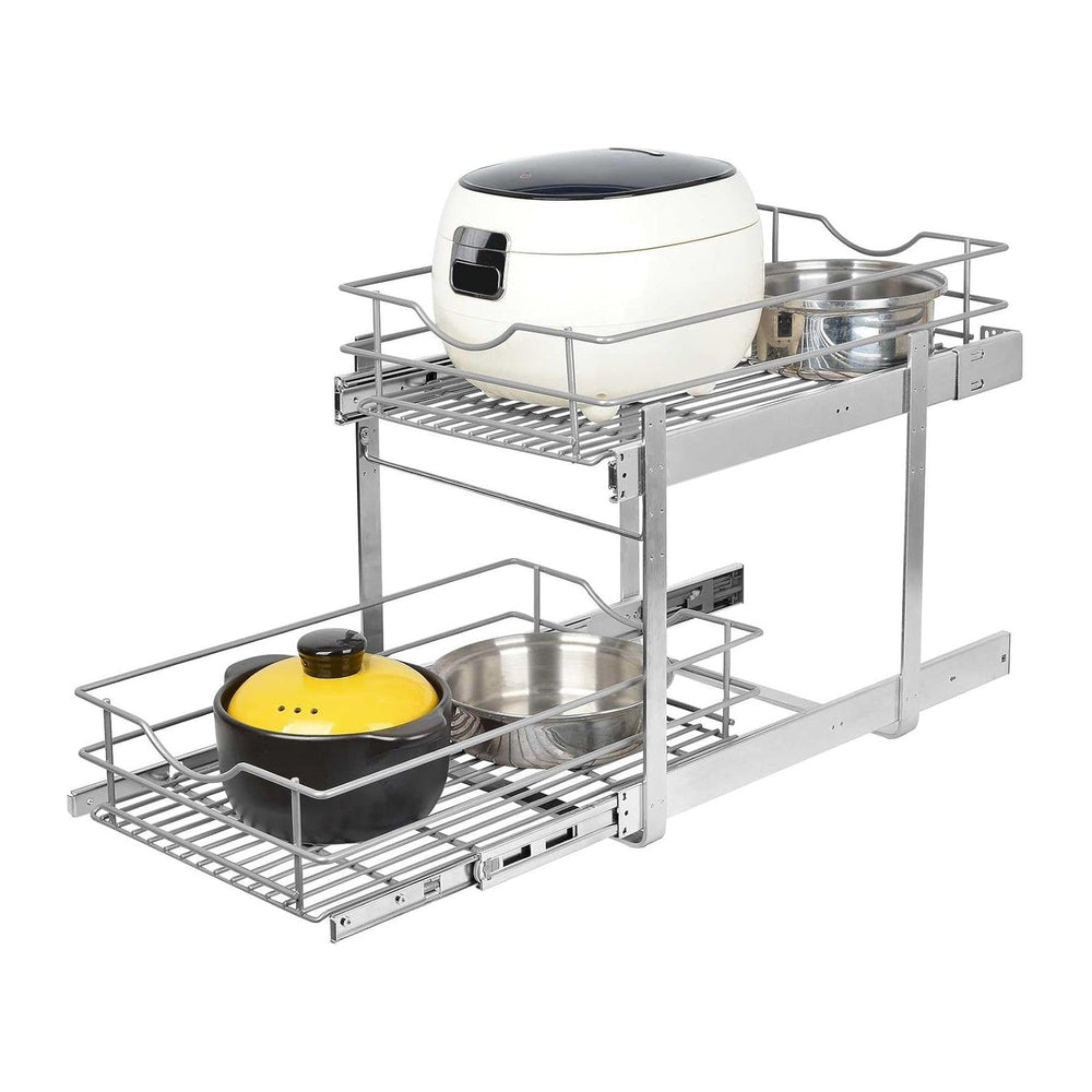 2 Tier Pull Out Cabinet Organizer,(20½"W x 22" D) Soft Close Slide ...