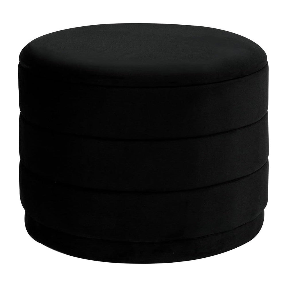 23" Round Velvet Storage Ottoman with Tray