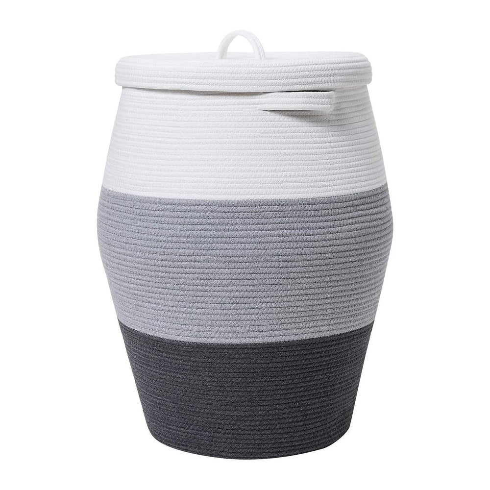 26"x20" Extra Large Tall Woven Laundry Basket with Lid, Cotton Rope...