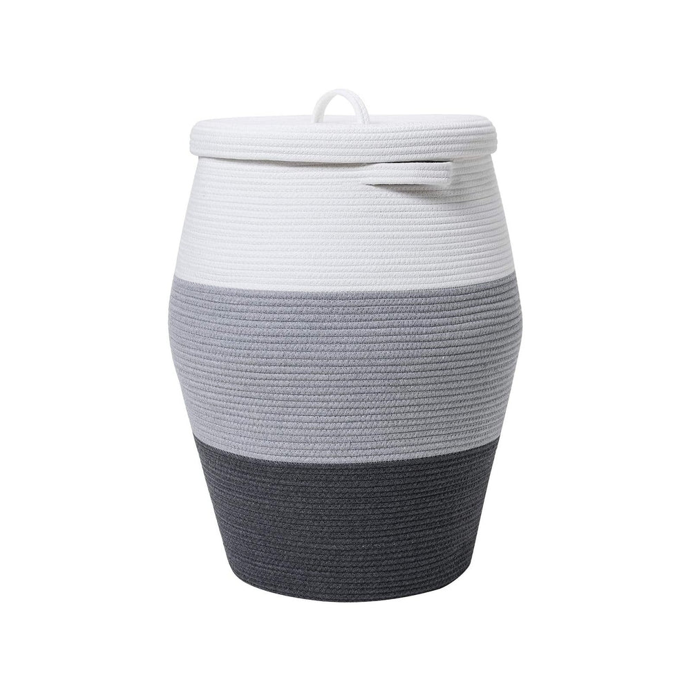 26"x20" Extra Large Tall Woven Laundry Basket with Lid, Cotton Rope...
