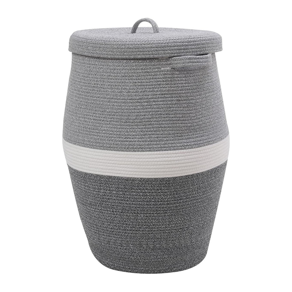 26"x20" Extra Large Tall Woven Laundry Basket with Lid, Cotton Rope...