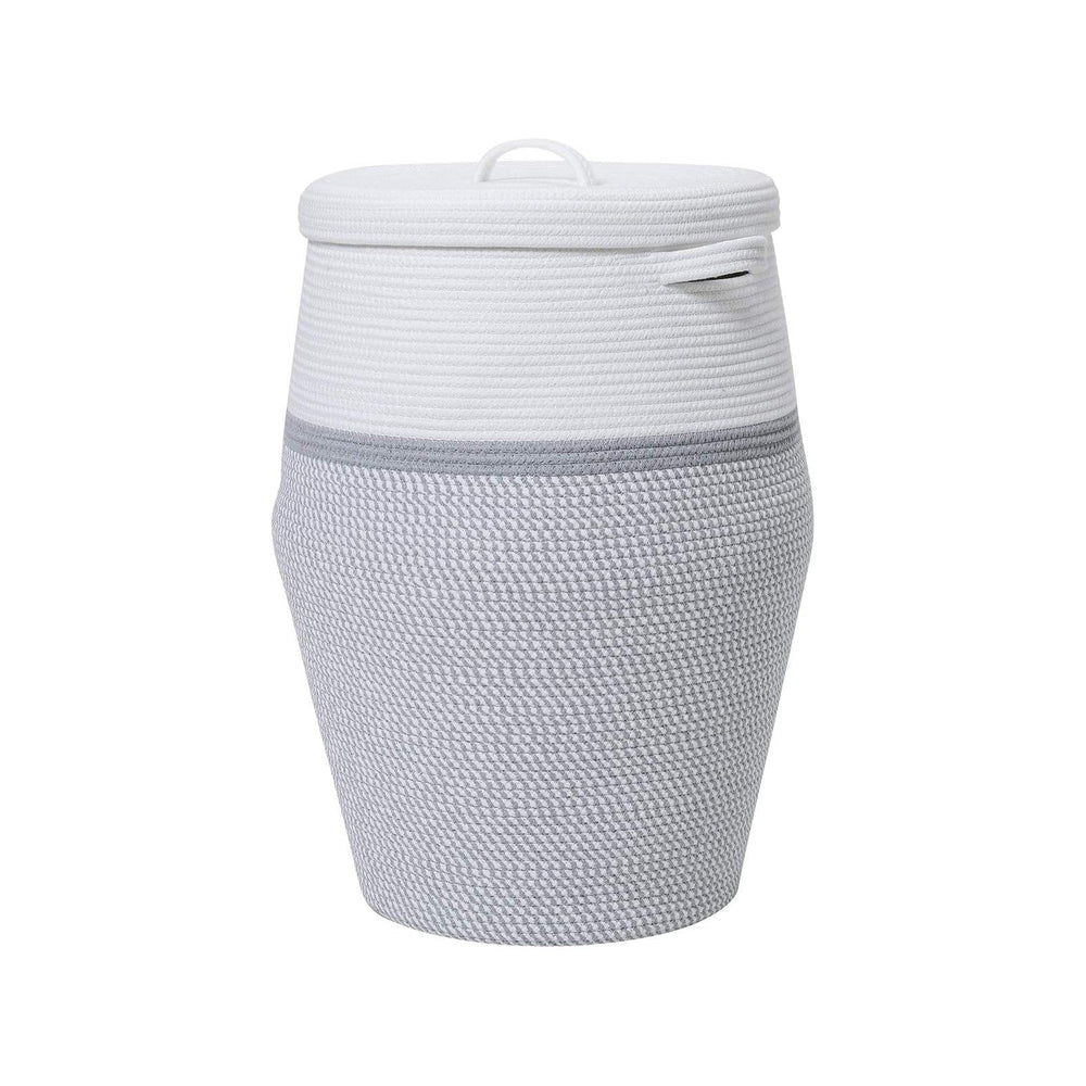 26"x20" Extra Large Tall Woven Laundry Basket with Lid, Cotton Rope...