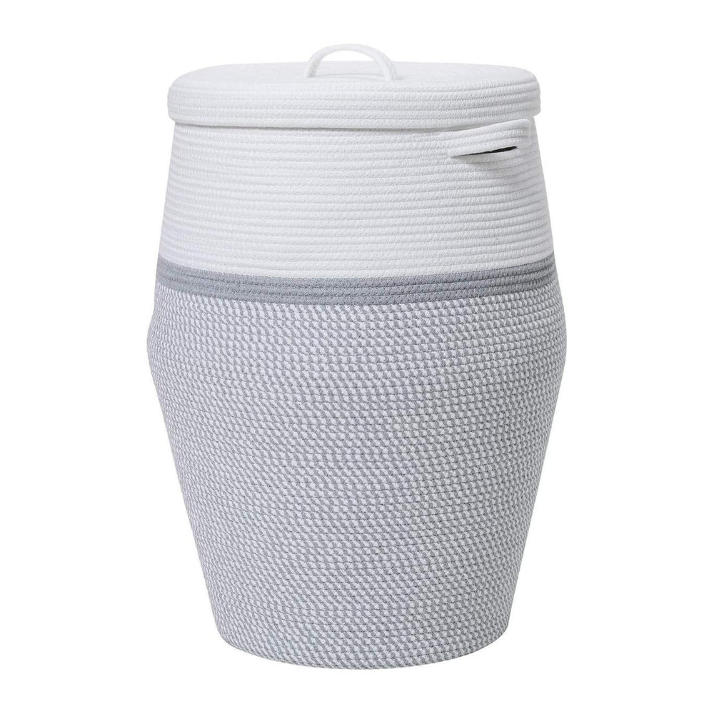 26"x20" Extra Large Tall Woven Laundry Basket with Lid, Cotton Rope...