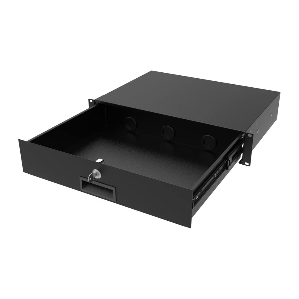 2U Server Cabinet Case 19 Inch Rack Mount Lockable Drawer
