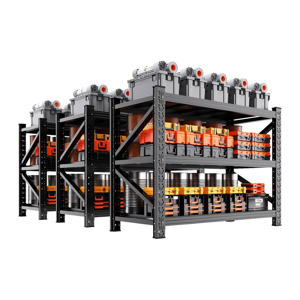3-Pack Garage Shelving 5000LBS Heavy Duty Metal Shelving Unit 3 Tier Storage ...