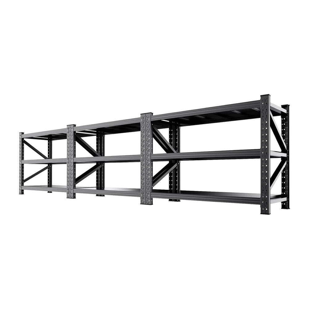 3 Set 59" W Storage Shelves, 3T Adjustable Garage Shelving Unit, Rust Pr...