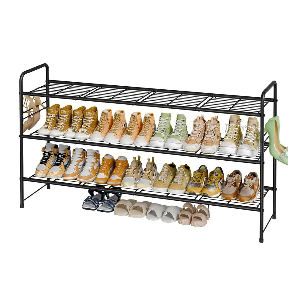 3 Tier Shoe Rack for Closet, 44 Inch Extra Long Shoe Storage Organizer for Sh...