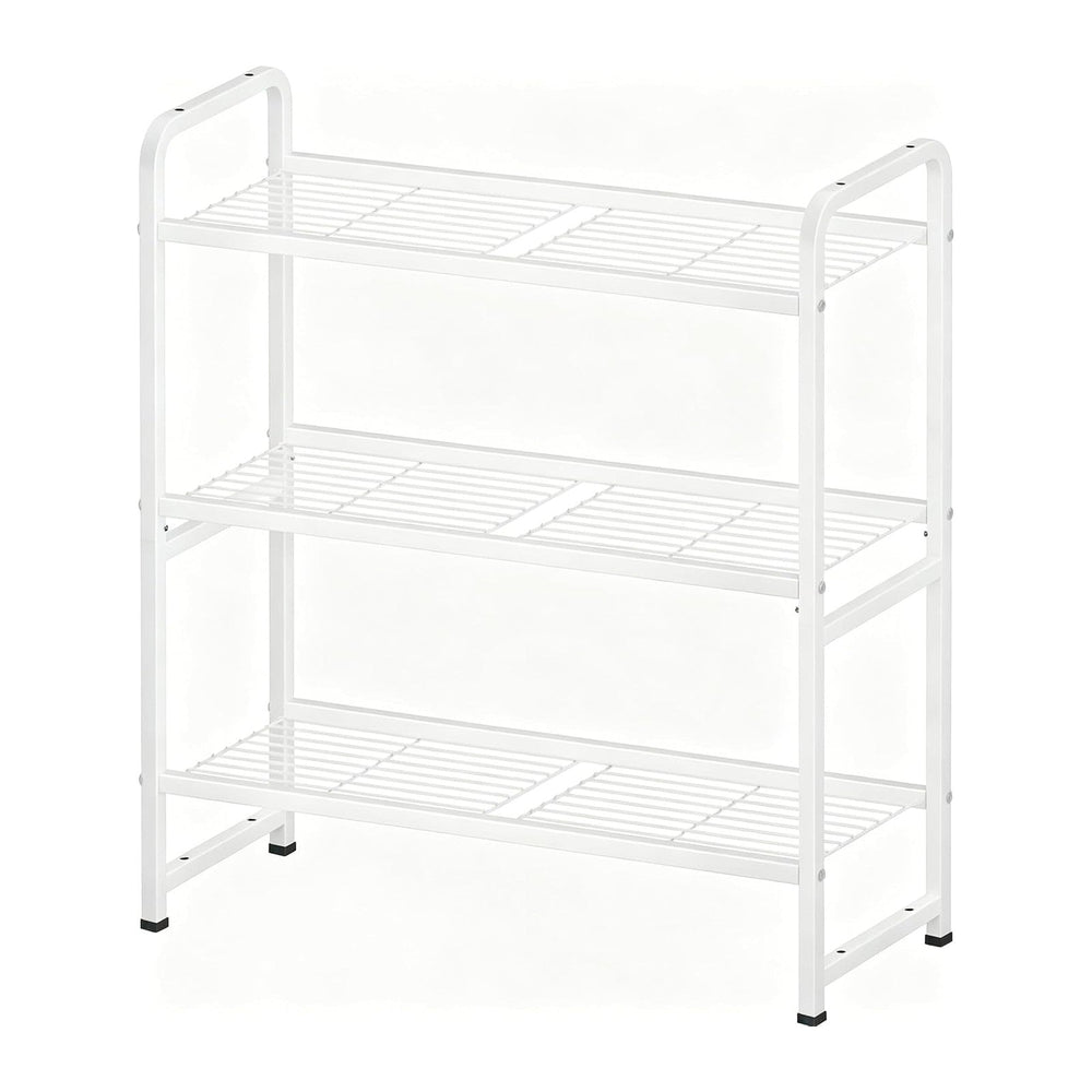 3 Tier Simple Shelf Organizer for Indoor Outdoor, Waterproof Heavy Duty Steel...