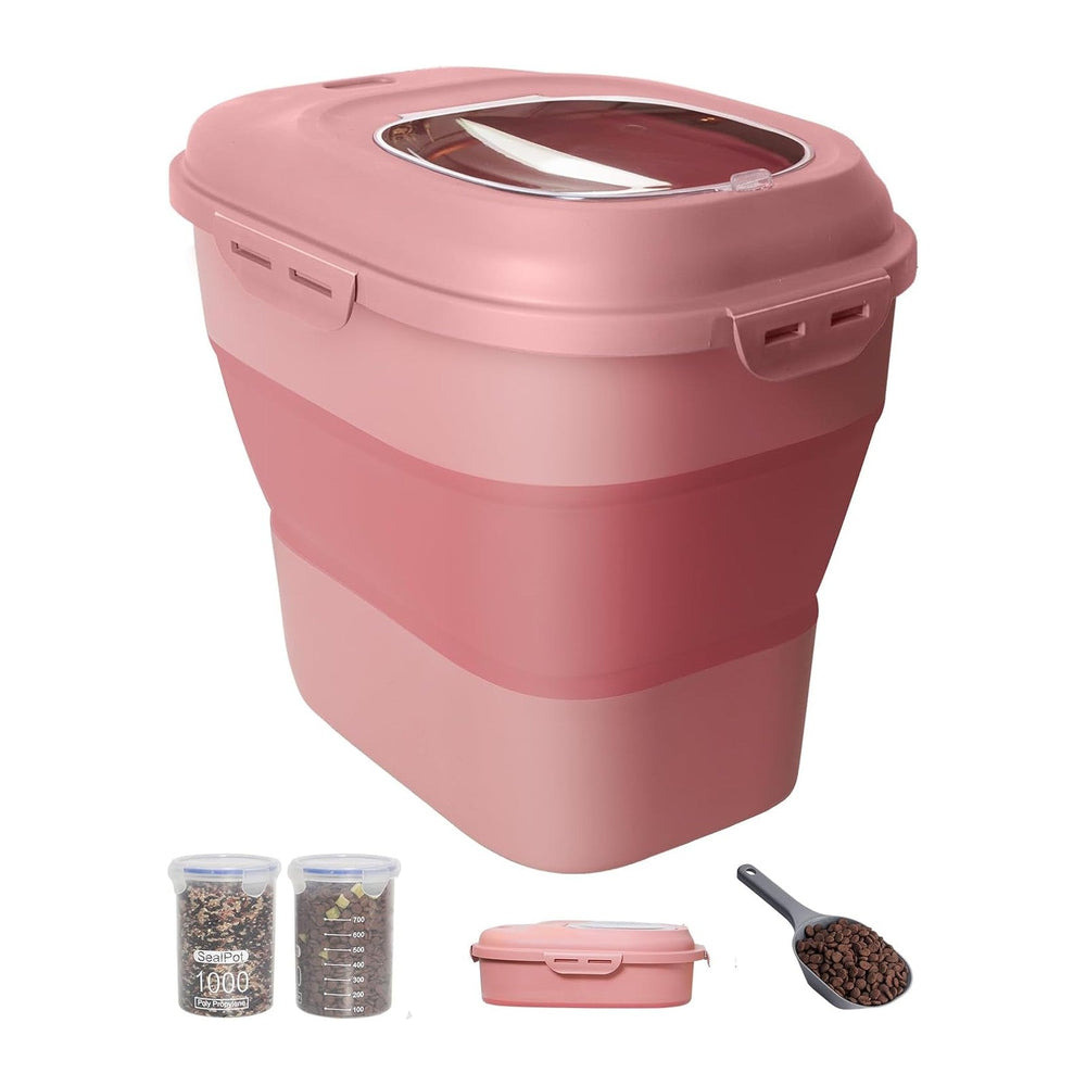 30-35Lbs Airtight Dog Food Storage Container,Collapsible Dog Food Container