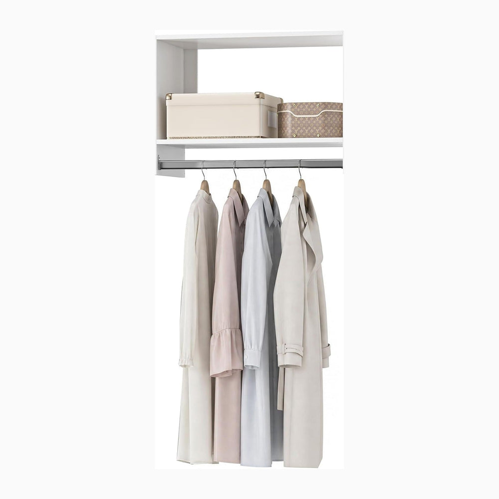 31.5" Wide Tall Hanging Modular Closet System, Wall-Mounted Closet Organ...