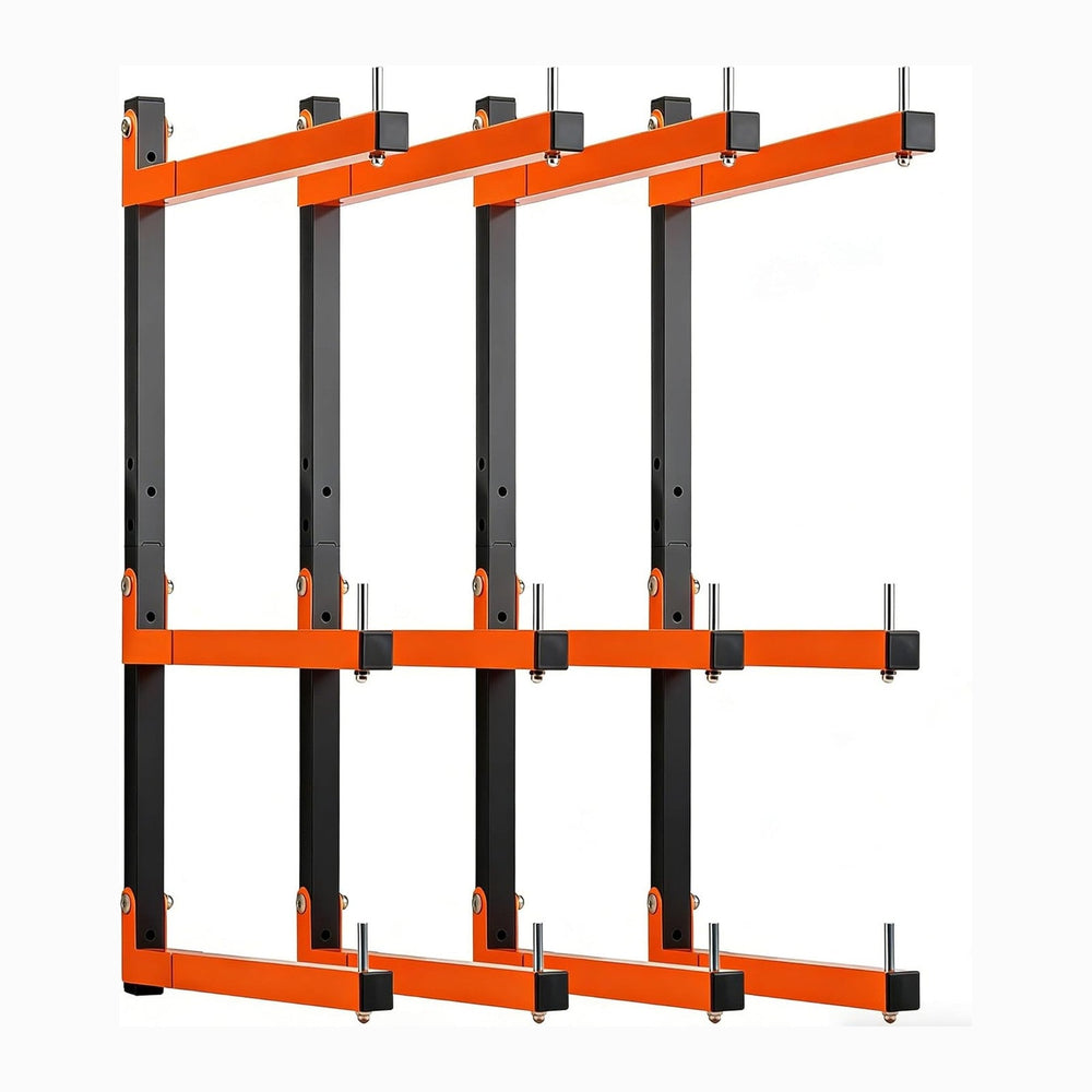 4 Pack Lumber Rack Wall Mount, Heavy Duty Wood Storage Racks, 6-Level System ...