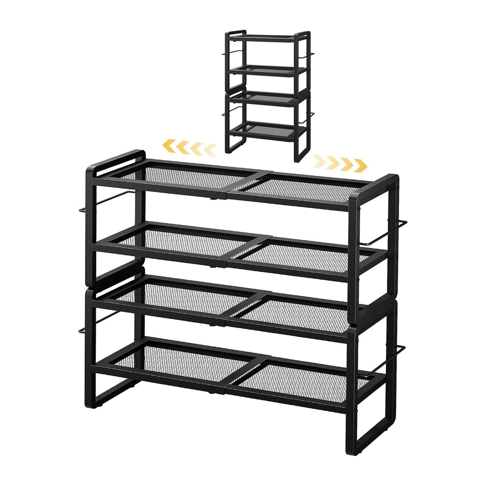 4-Tier Expandable Shoe Rack, Heavy Duty for Closet