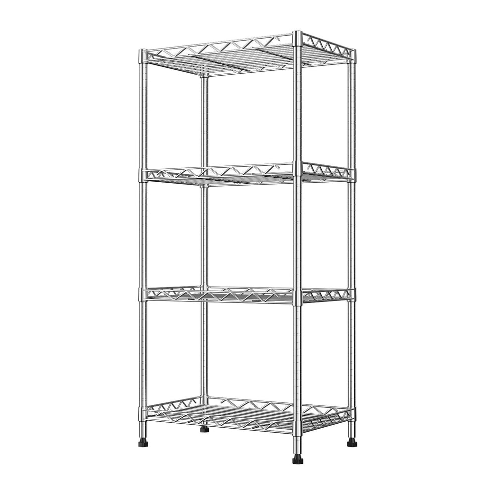 4-Tier Wire Shelf Metal Rack, Narrow Wire Shelving Unit, Small Wire Shelf
