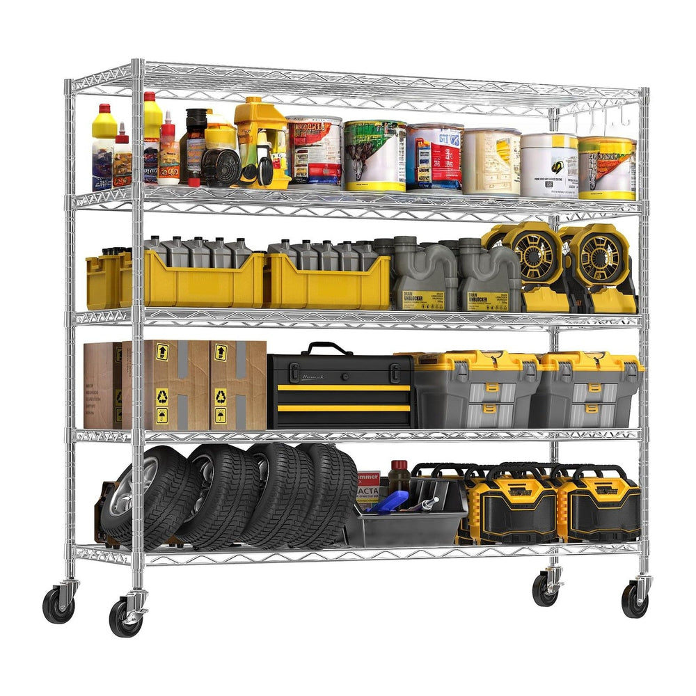 48" W x 24" D x 81" H Heavy Duty Wire Metal Storage Shelves wi...
