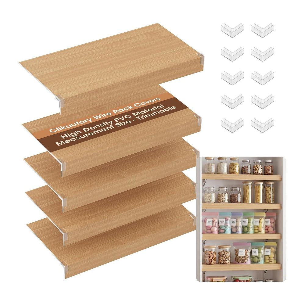 5 Pack Wire Rack Covers for Shelves, 32"x12" PVC Wire Shelf Covers ...