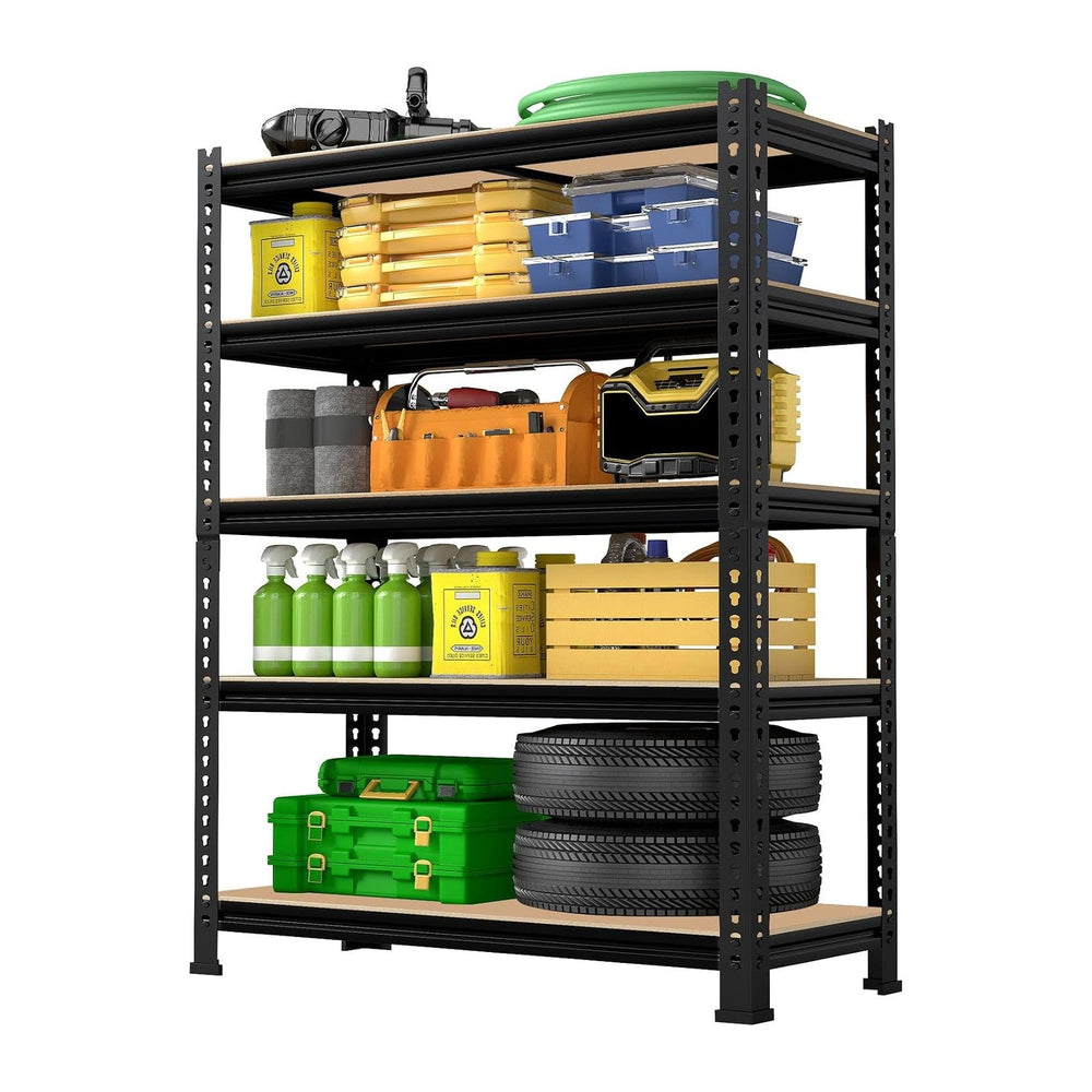 5-Tier Metal Storage Shelves: Heavy Duty Garage Shelving Adjustable Shelves f...
