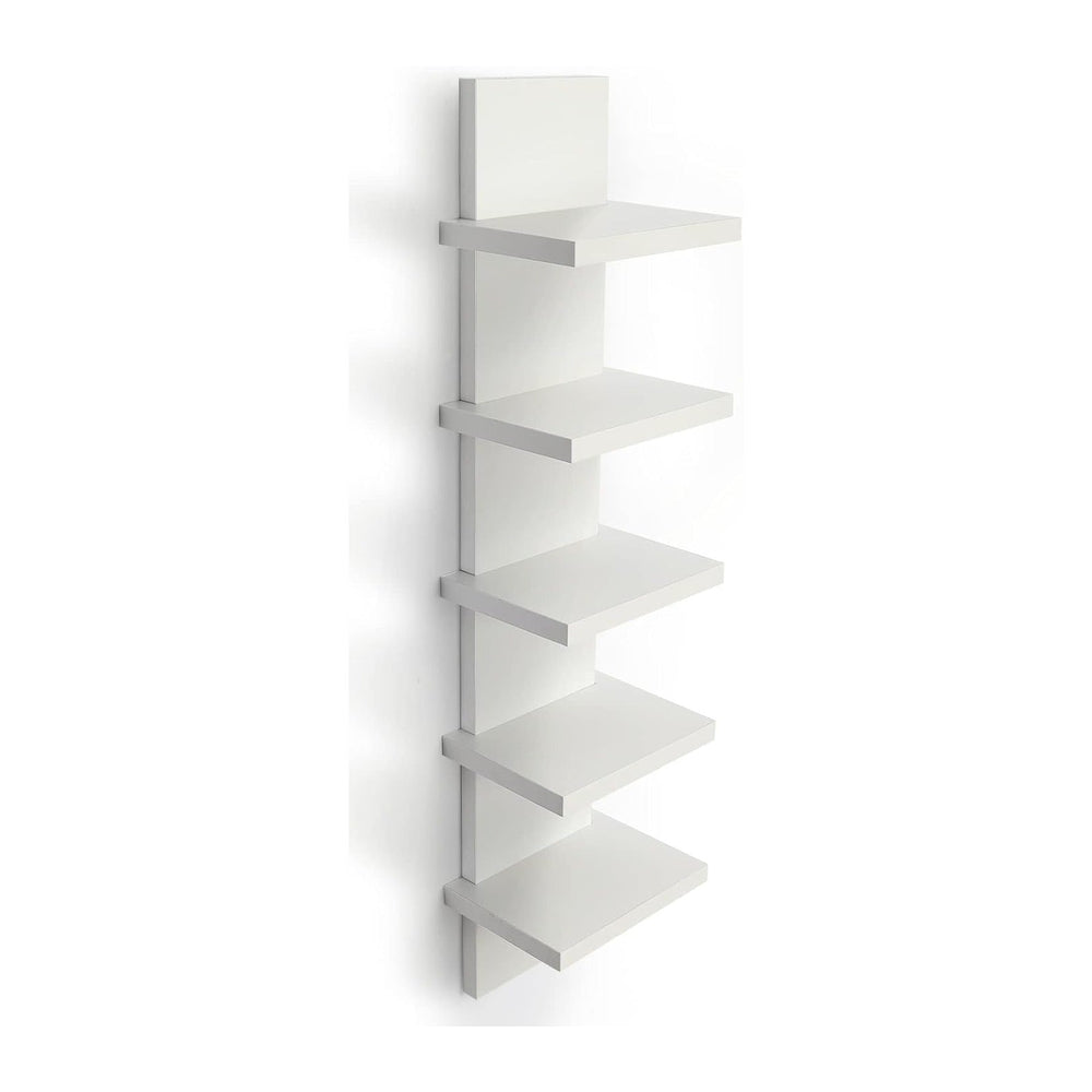 5 Tier Wall Shelves White, Vertical Column Shelf Floating Storage Home Decor ...