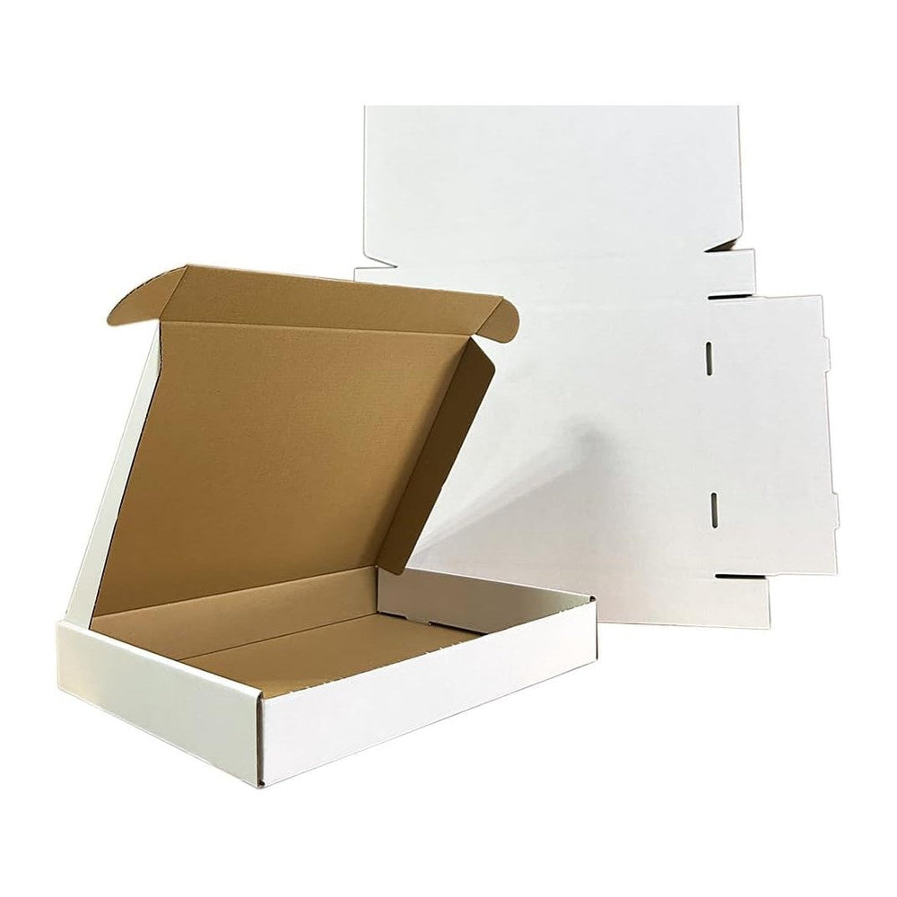50 Pack 13x11x2'' Shipping Boxes, White Corrugated Cardboard Mailers ...