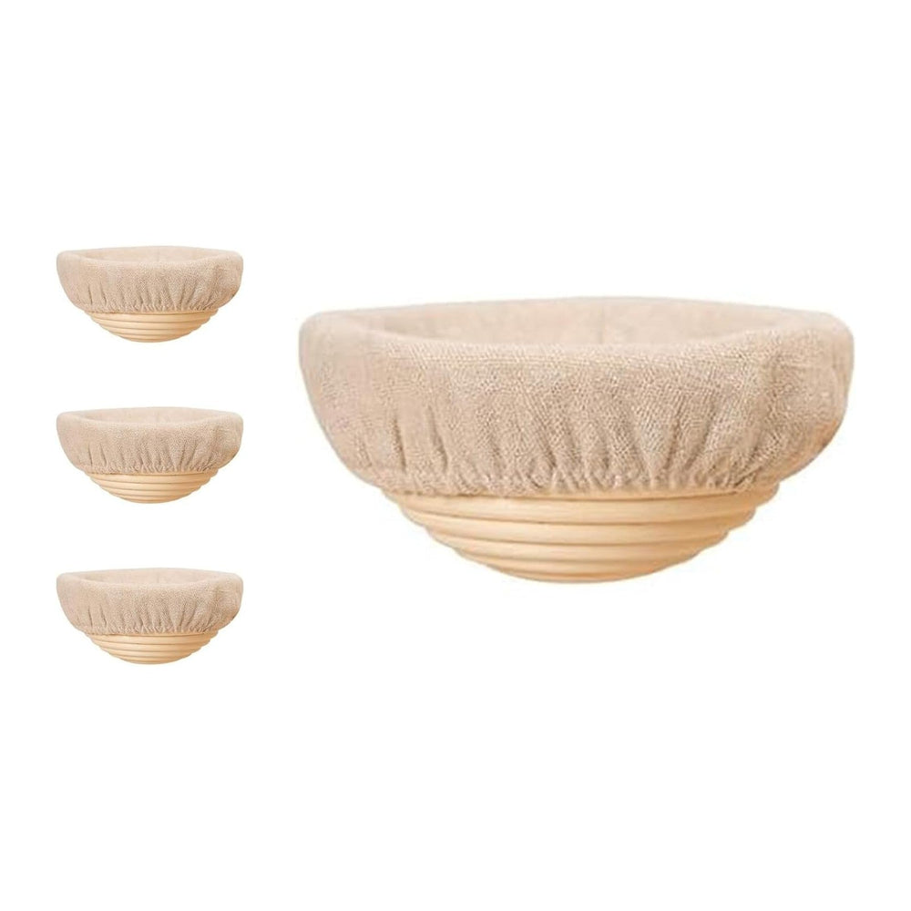 6 Pcs 6 Inch Round Banneton Bread Proofing Basket with Liner Small Banneton B...