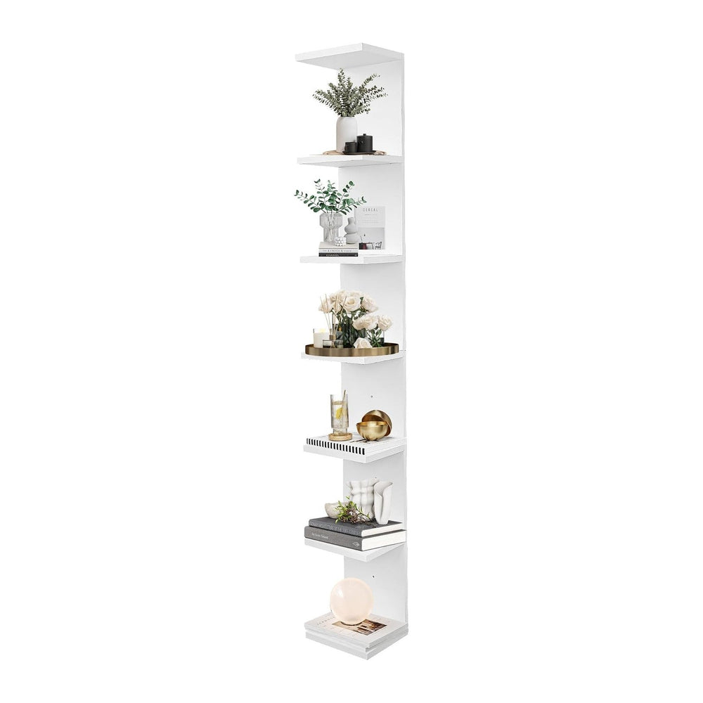 7 Tier Wall Shelf Unit,Vertical Column Floating Storage Home Decor Organizer,...