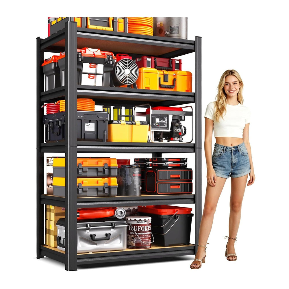 71.2''Heavy Duty Storage Shelves, 5-Tier Garage Shelving,Adjustable M...