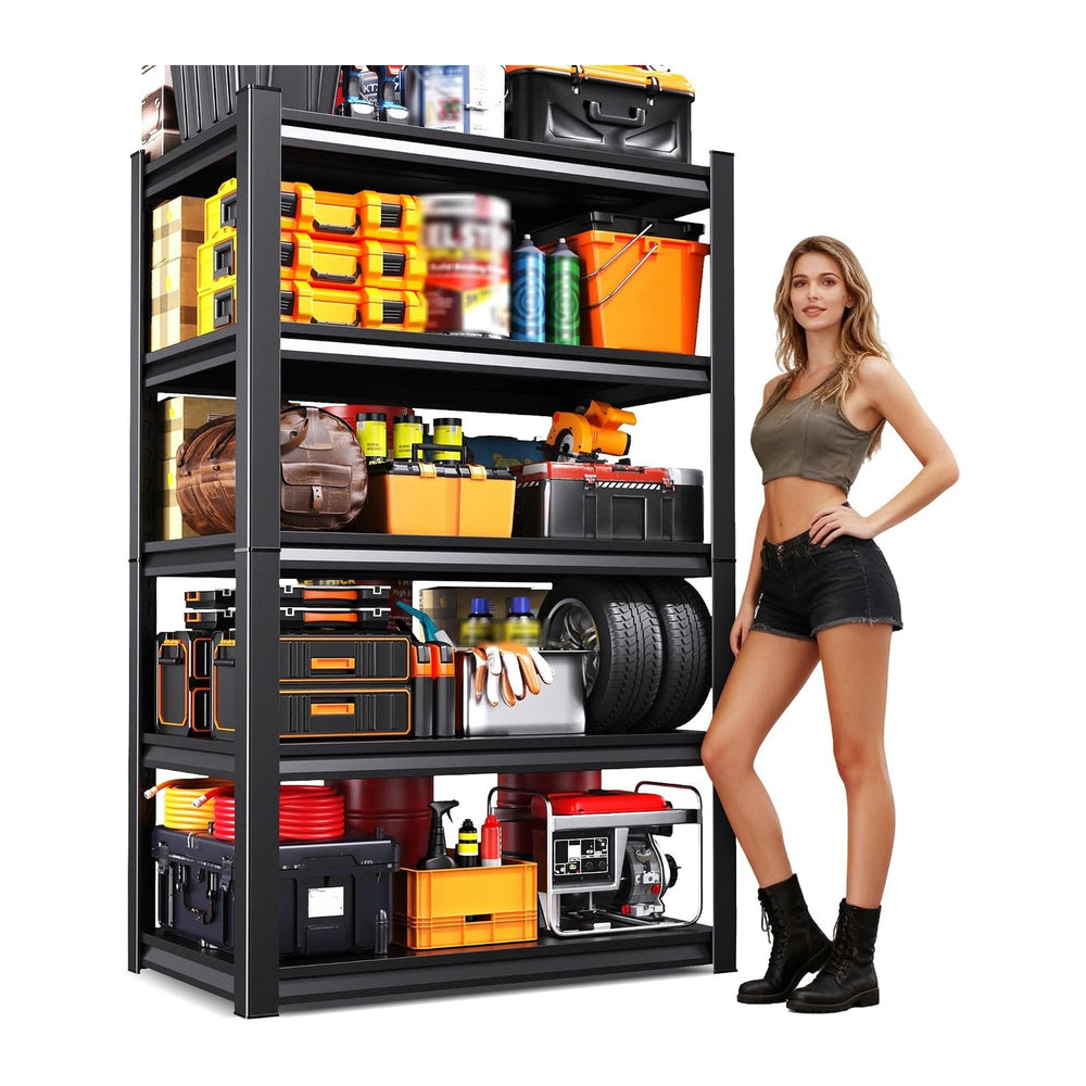 71" H Garage Shelving 5-Tier Heavy Duty Storage Shelves, Adjustable Meta...
