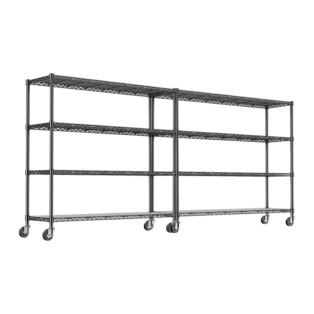 76.77" H Storage Shelves 1500LBS Metal Shelving Unit with Wheels, Adjust...