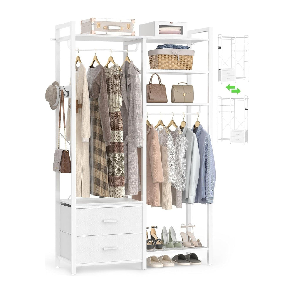 78.7'' Clothes Rack for Hanging Clothes - Reversible Clothing Rack wi...