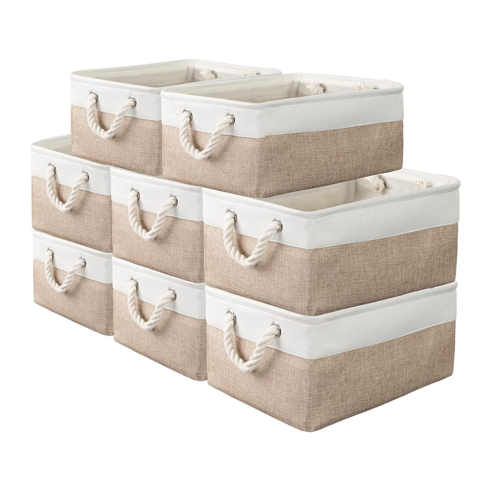 8 Pack Storage Basket Bins - Decorative Baskets Bulk Storage Box Cubes Contai...