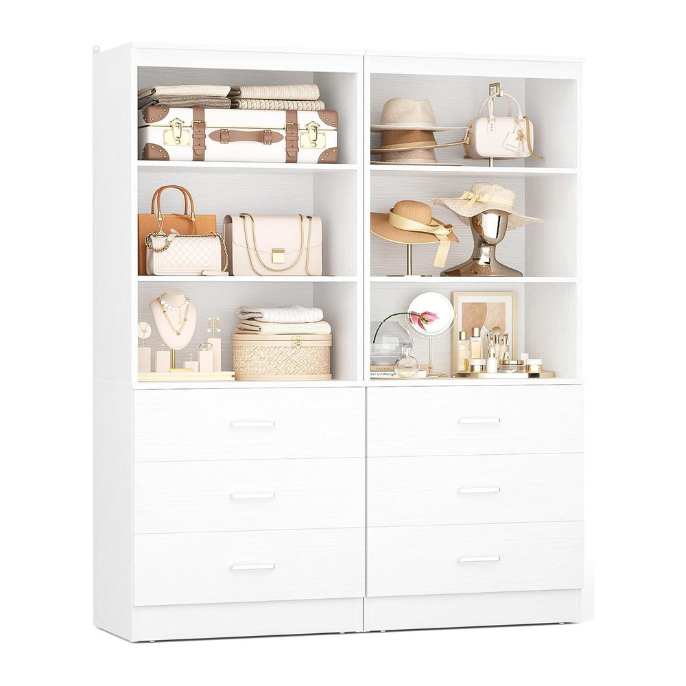 Aheaplus 47.2" Closet Drawers System, Closet System with 3 Drawers, White