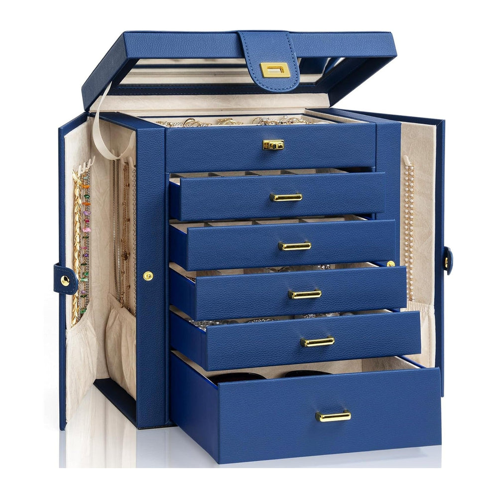 AKOZLIN 6-Tier Jewelry Box Organizer 5 Drawers Jewelry Storage Case