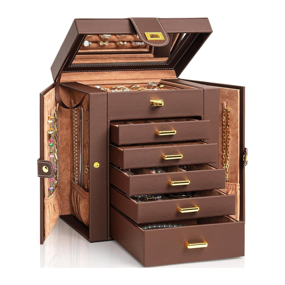 AKOZLIN 6-Tier Jewelry Box Organizer 5 Drawers Jewelry Storage Case