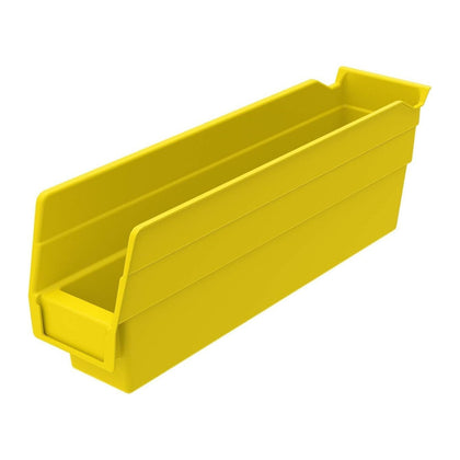Akro-Mils 30110 Heavy Duty Plastic Shelf Bins, 12"x 3"x 4", Yellow, 24-Pack
