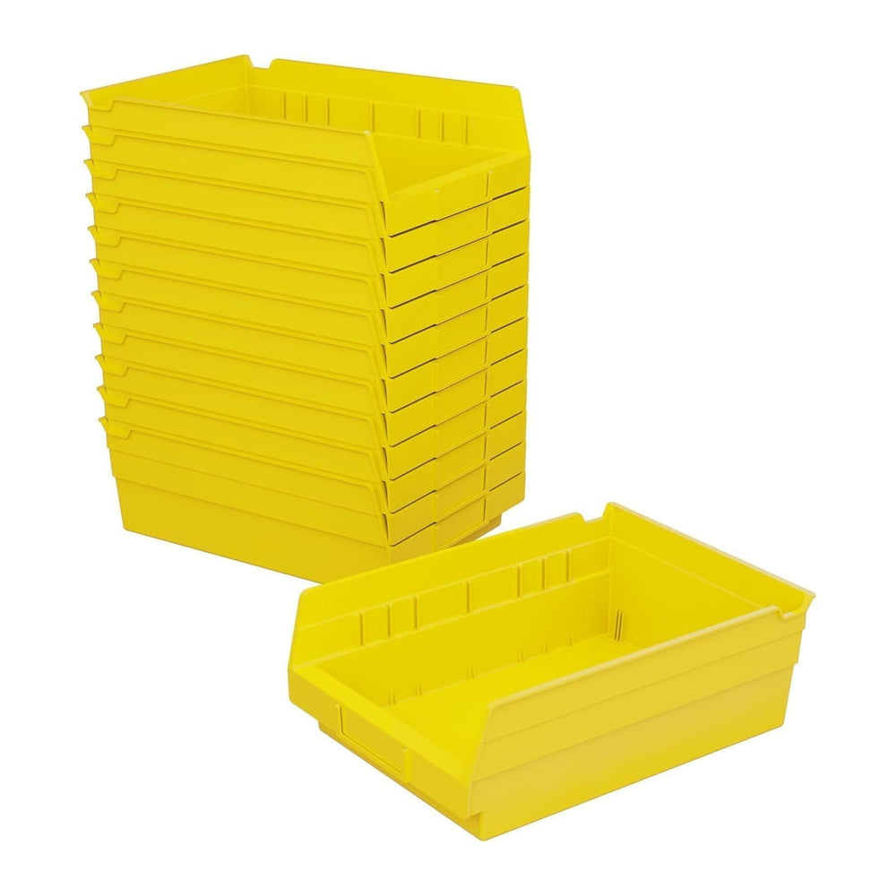Akro-Mils 30150 Heavy Duty Plastic Shelf Bins, 12"x 8"x 4", Ye...