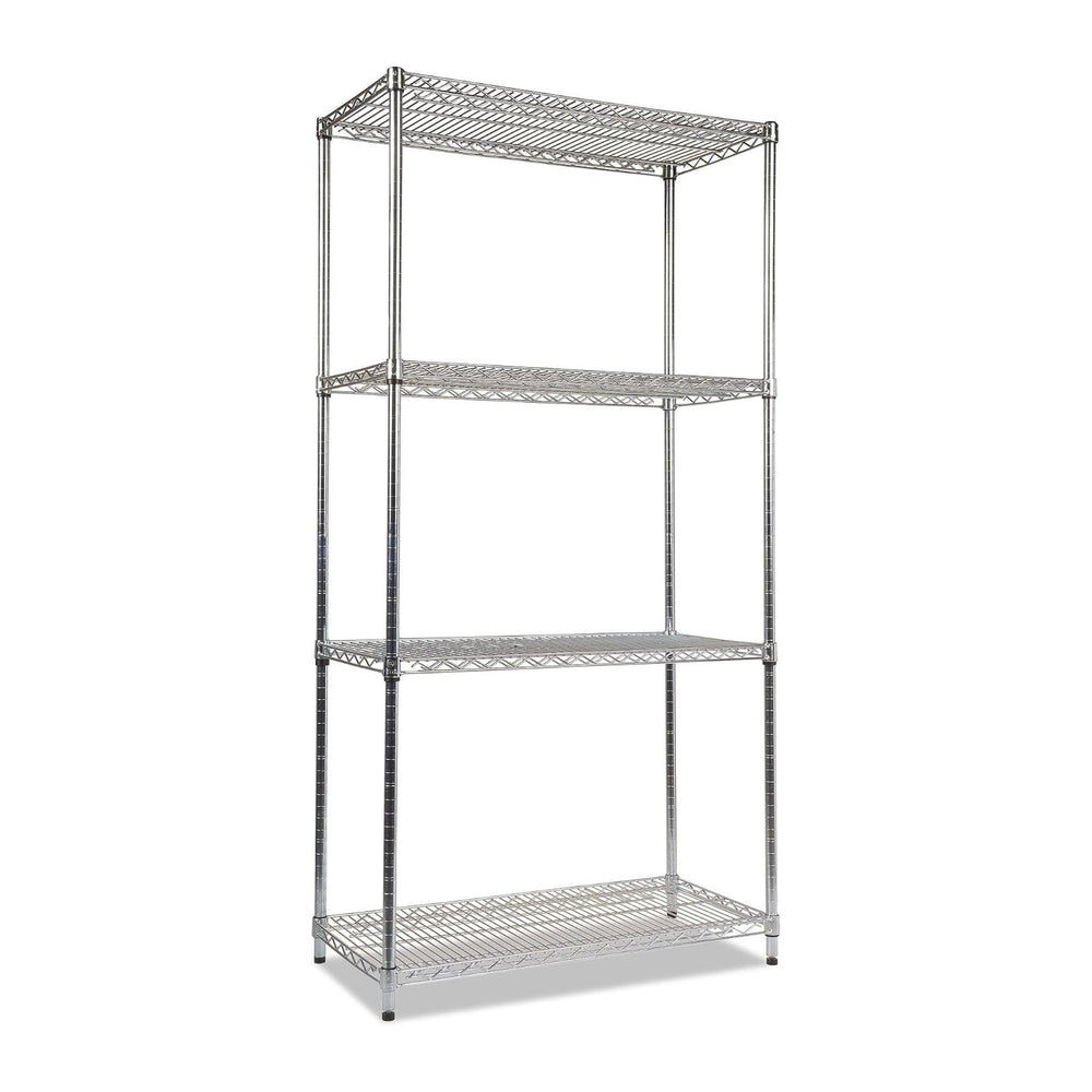 Alera NSF Certified Industrial Four-Shelf Wire Shelving Kit, 36w x 18d x 72h,...