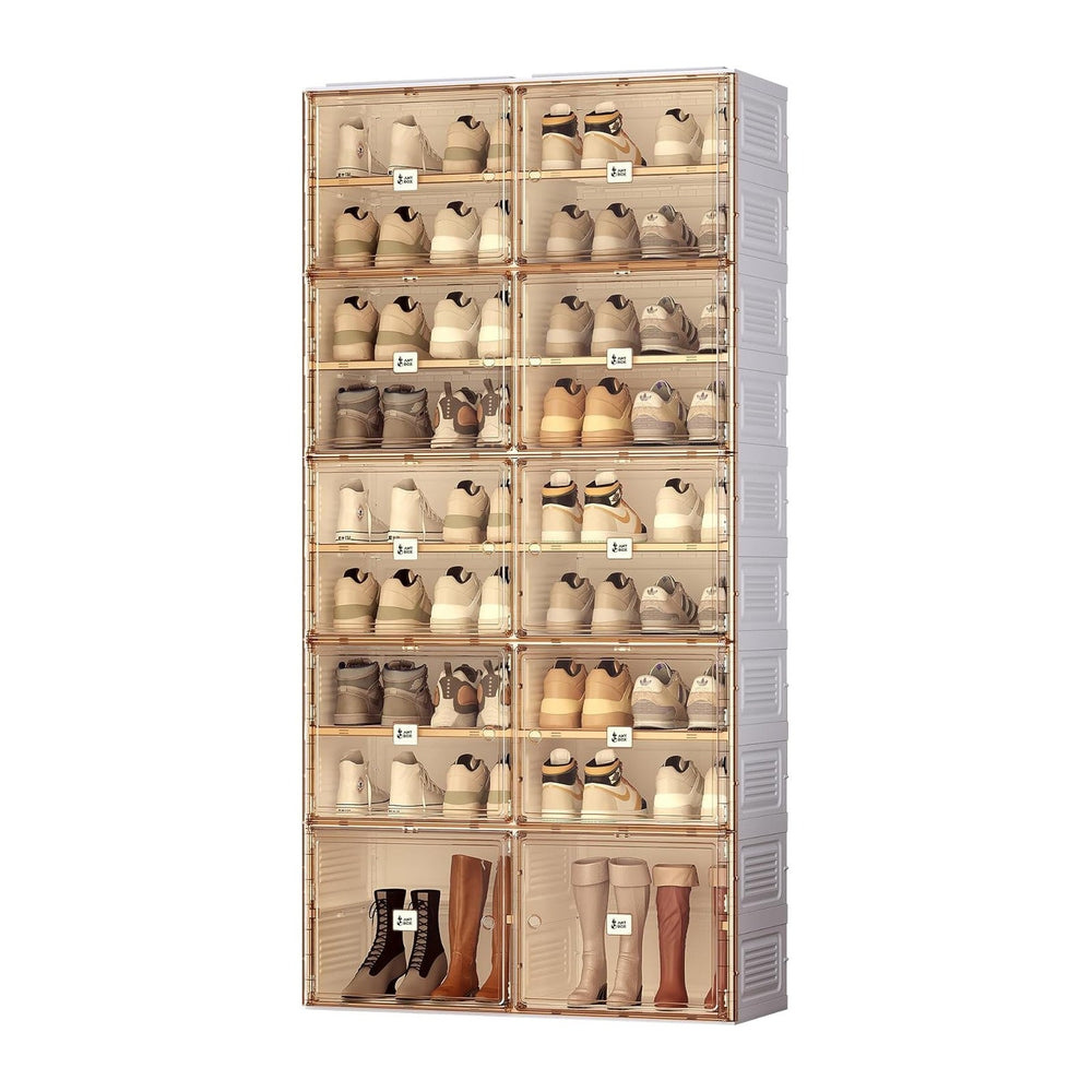 ANTBOX Portable Shoe Rack Organizer for Closet Entryway, Stackable Sneaker St...