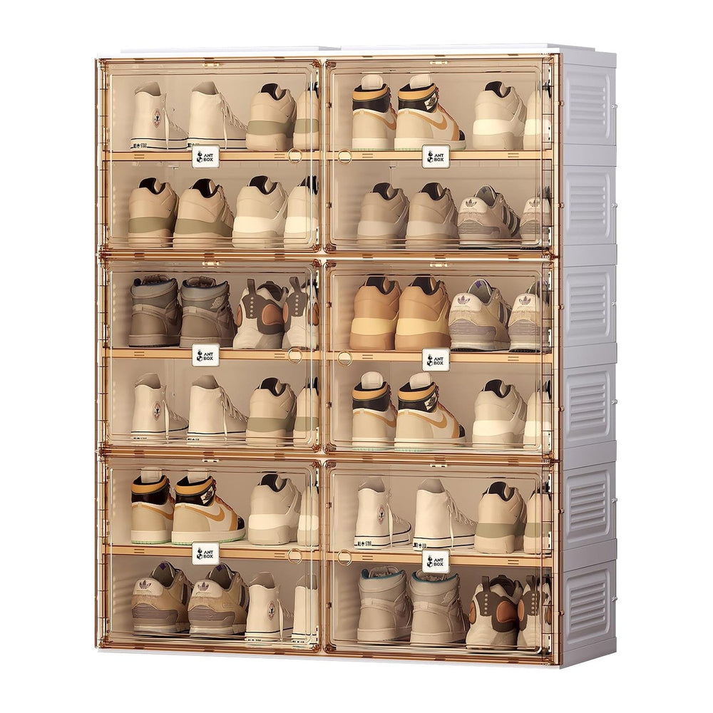 ANTBOX Portable Shoe Rack Organizer for Closet Entryway, Stackable Sneaker St...