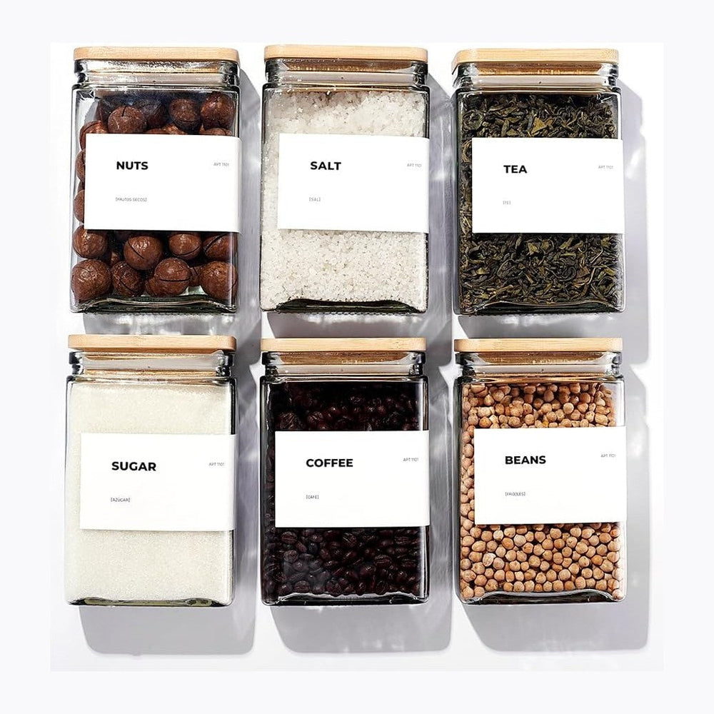 APT 1101 Glass Storage Jars with Bamboo Lid, glass canisters with airtight li...