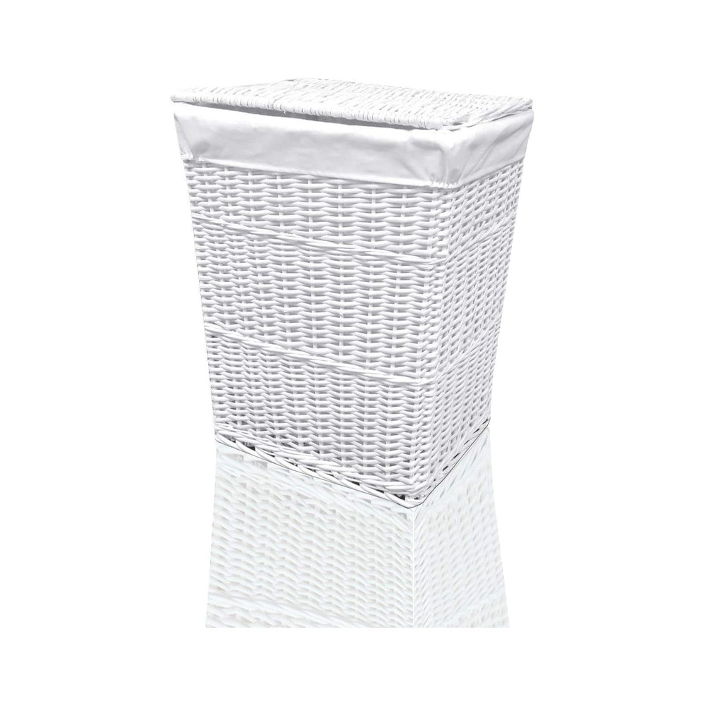ARPAN Large Wicker Laundry Basket with White Lining, 32LX45WX59H