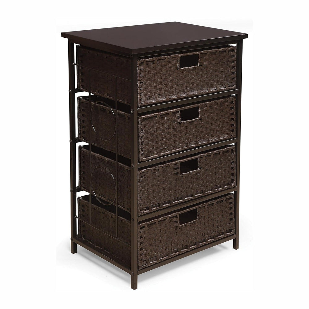 Badger Basket August Collection Tall 4-Basket Storage Unit, Espresso, Functio...
