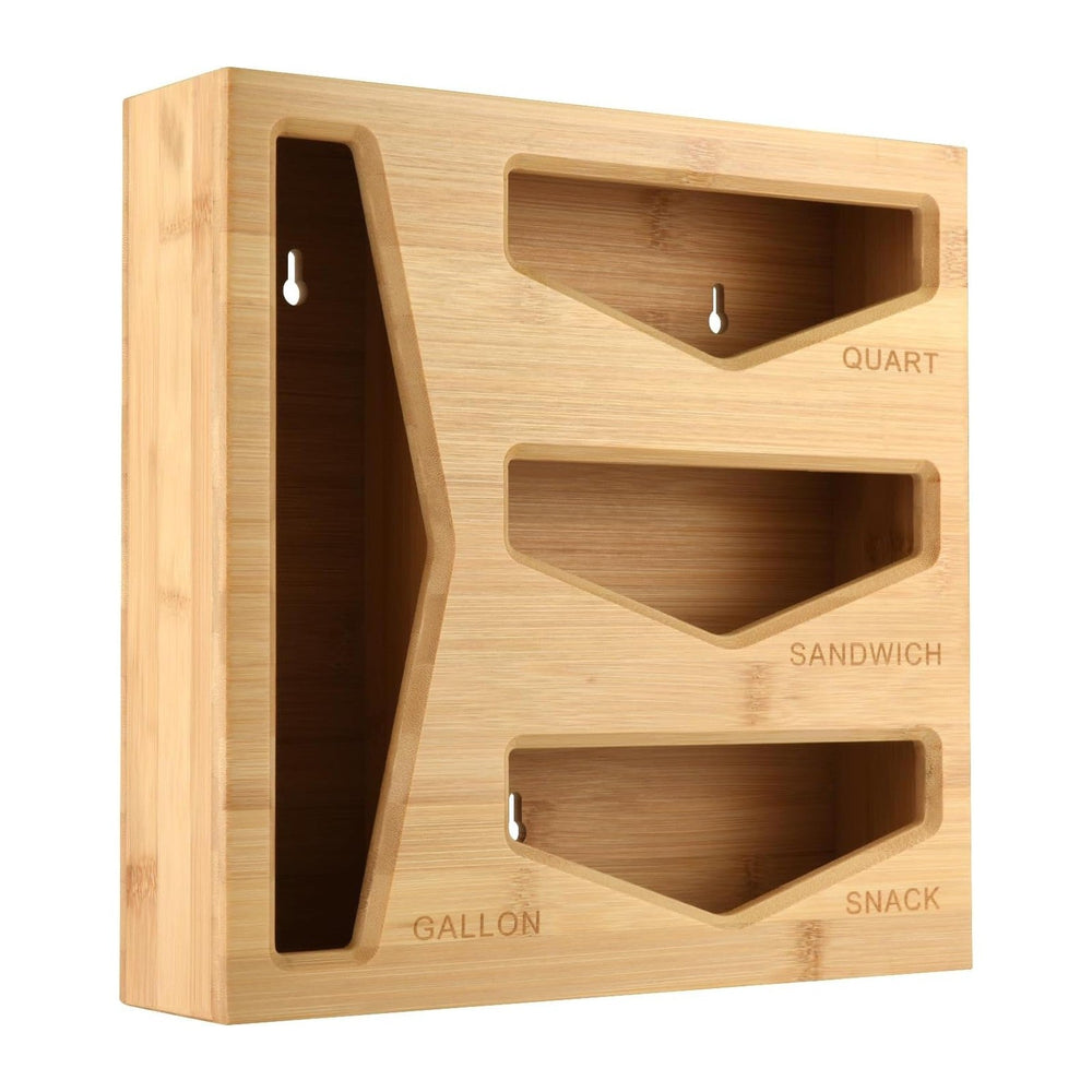 Bamboo Bag Storage Organizer for Kitchen Drawer, Baggie organizer, Compatible...
