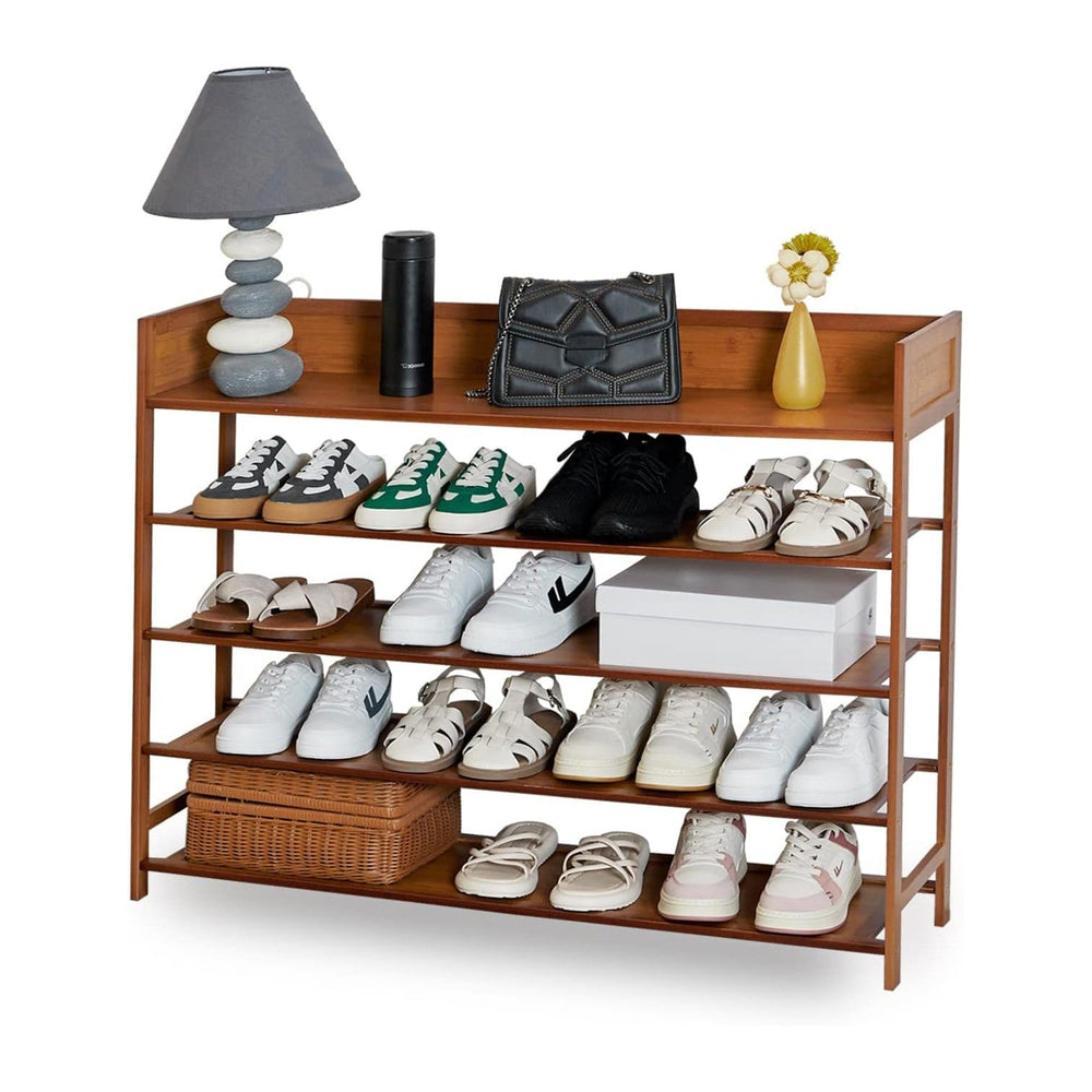 Bamboo Shoe Rack Organizer, 5 Tier Shoe shelf Storage Organizer, For Entryway...