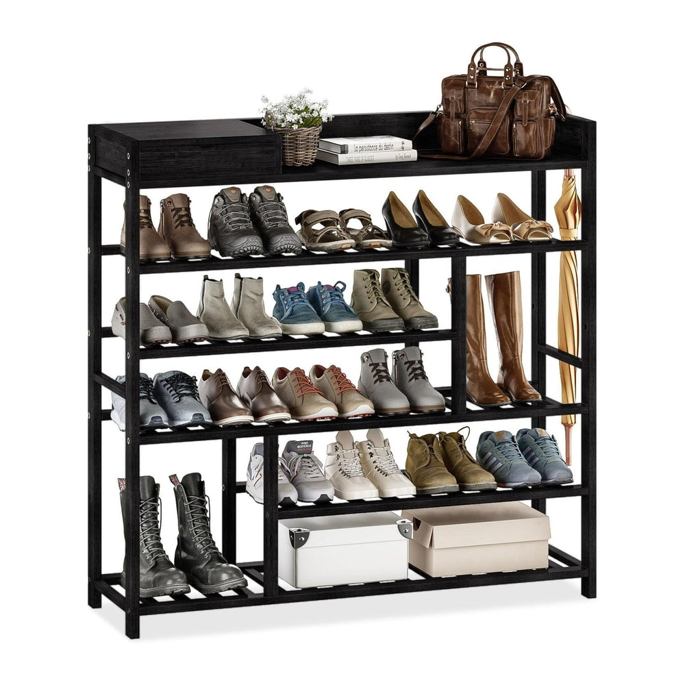 Bamworld Shoe Rack for Front Door Entrance Bamboo Shoe Organizer with Storage...